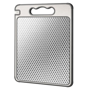 Planche à découper double face en acier inoxydable 304 anti-moisissure et en PP, bords enveloppés, personnalisable avec logo – Meilleures ventes pour la maison - Product Image 3