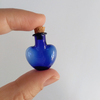 Coloré Mini mignon coeur en forme de bricolage à la main souhaitant flacons décoration de la maison stockage bouteille collier pendentif bouché bouteille en verre