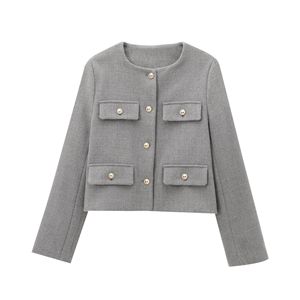 IStapromo Gifts 2026 Chaqueta Corta de Traje para Mujer, Moda Casual, Versátil, Cuello Redondo, Decoración con Solapa - Product Image 3