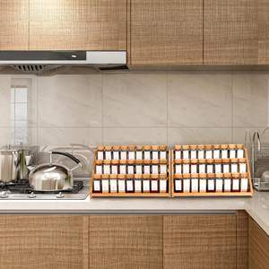 Organizador de especias de bambú para encimera, estante moderno de varios niveles para especias de cocina y almacenamiento de vajilla - Product Image 5