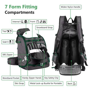 Échantillon gratuit Sac à dos de sport de ski personnalisé avec logo d'usine, grande capacité, portable, pour sports de plein air, sac pour casque de ski - Product Image 4