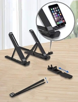 Support d'ordinateur portable et de moniteur en plastique réglable à prix d'usine avec support de téléphone portable et pliable pour la maison ou le bureau