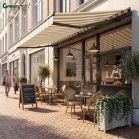 Auvent de terrasse métallique à cassette intégrale rétractable, auvent de terrasse, auvent de porte et fenêtre, imperméable, gris
