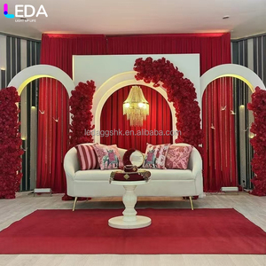 ฉากหลังงานแต่งงาน LEDA แบบมืออาชีพ ดีไซน์ทันสมัย สีขาว รูปทรงสี่เหลี่ยม ทำจากอะคริลิค ชุดสามชิ้น - Product Image 1