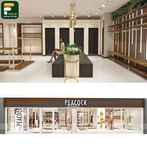 Étagère de présentation de vêtements de style urbain, comptoir de vêtements, armoire à vêtements, meuble en verre - Product Image 6