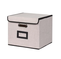 Boîte de rangement pliable rectangulaire moderne grande capacité en tissu Oxford Everwei (avec fenêtre pour cartes et poignée) pour articles divers