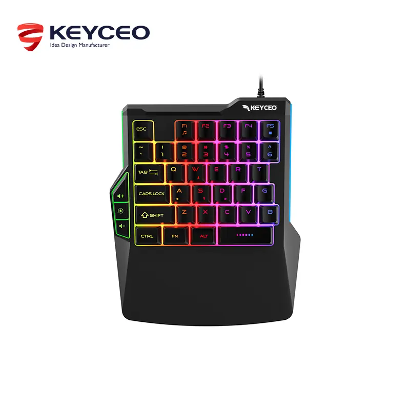 one handed gaming keyboard Best Selling Single-hand Game Keyboard with RGB Background