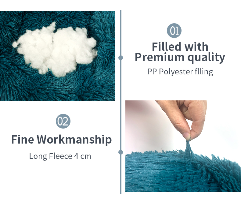Dropshipping Fluffy Round Calming Bed Waterproof Pet Bed Dog Bed