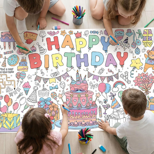 Nappe <span class=keywords><strong>de</strong></span> coloriage DIY pour enfants, toile <span class=keywords><strong>de</strong></span> <span class=keywords><strong>dessin</strong></span> réutilisable et portable pour les fêtes, Halloween, Thanksgiving, Noël - Product Image 1