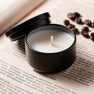 Velas de mini lata plana perfumada de cera de soja, conjunto de recuerdo, vela perfumada de viaje, recuerdo de boda - Product Image 4