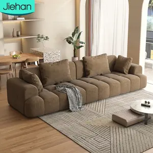 Couch Wohnzimmer Büro Sofas Lounge nordischen Stil Creme l Form Alten schöne elegante billige Stoffe Sofas