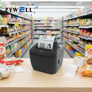 ZYWELL Thermal Barcode Label Printer Desktop Mini <strong>3inch</strong> bluetooth Wifi Sticker Paper Printer - Product Image 1
