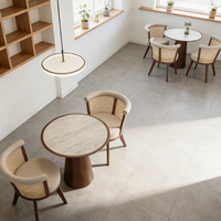 Ensemble table et chaises de restaurant Tongli, style nordique moderne, bois massif, couleur personnalisable, mobilier de salle à manger de luxe pour hôtel, 2 places
