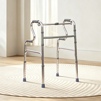 Alat Bantu Jalan Lipat yang Dapat Disesuaikan, Anti Selip, Tahan Air, Tahan Lama, Terbuat dari Paduan Aluminium, Cocok untuk Lansia dan Penyandang Disabilitas