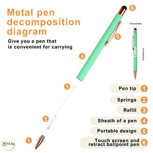 Bolígrafos Escolares 2 en 1 con Pantalla Táctil, de Metal y Goma Suave, con Logotipo Personalizado para Teléfonos Móviles Promocionales - Product Image 2