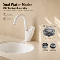 Lavabo en bronze avec poignée unique, installation sur comptoir, robinet de lavabo blanc pour salle de bain