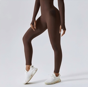 <span class=keywords><strong>Tuta</strong></span> Sportiva Calda in Peluche per <span class=keywords><strong>Donna</strong></span>, Completo Fitness Monopezzo, Set Invernale da Palestra, <span class=keywords><strong>Maniche</strong></span> <span class=keywords><strong>Lunghe</strong></span>, Body Nero per Esercizio - Product Image 4