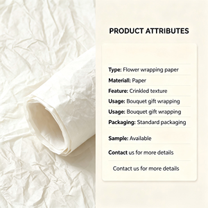 Papier d'emballage <span class=keywords><strong>pour</strong></span> fleurs en gros, 56*56cm, 5 feuilles/paquet, 12 couleurs, froissé à la main, <span class=keywords><strong>pour</strong></span> bouquet de mariage, arrangement floral - Product Image 6