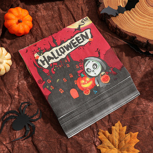 Halloween Printed Paper Napkins 330mm Square Disposable Tableware For Festival Celebration Party Decor - Product Image 3