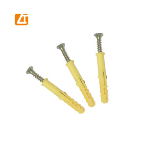 Cheville <span class=keywords><strong>à</strong></span> expansion en acier au carbone avec vis en fibre <span class=keywords><strong>de</strong></span> bois et ancrage en plastique PE pour fixation murale sur béton et briques – Approvisionnement direct usine - Product Image 1