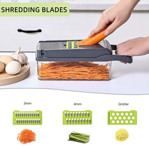 Hachoir à légumes 13-en-1 sans BPA, hachoir à oignons professionnel, trancheuse mandoline, lames en acier inoxydable, en stock dans l'entrepôt américain - Product Image 4