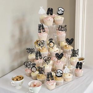 Décorations de cupcakes « <span class=keywords><strong>Elle</strong></span> a dit oui, il a demandé» avec anneau de diamant scintillant, « Je t'aime » pour la future mariée, pour la fête prénuptiale et la décoration de mariage - Product Image 5