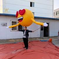 Ballon gonflable publicitaire en forme de visage souriant pour défilés d'entreprise, marionnette gonflable expressive