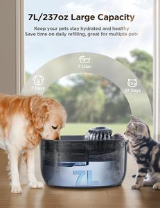 Fontaine à eau pour chat et chien avec design détachable et eau courante pour grands chiens, chats et familles d'animaux - Product Image 6