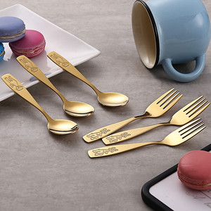 Bộ Dụng Cụ Ăn Bạc Cho Trẻ Em Bộ Dụng Cụ Ăn Uống Muỗng Nĩa Cho Trẻ Em Bằng Thép Không Gỉ Bộ Dụng Cụ Ăn Uống Cho Trẻ Em - Product Image 1