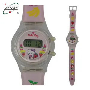 Kids hello kitty wrist watch cartoon digit time display