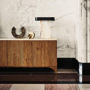 Lámpara de Mesa Moderna de Lujo para Decoración de Dormitorio de Hotel, Rectangular, con Losa de Piedra Natural, Pantalla de Metal Negro, LED Lastra Blanca - Product Image 2