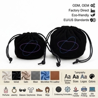 Pochette en velours super doux de luxe pour bijoux, avec logo personnalisé imprimé, sac en flanelle à cordon, sac à poussière en velours, emballage cadeau, sac cosmétique