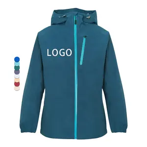 OEM Custom DesignLightweight Windbreaker Jacket Outdoor Sports Hiking Hooded 100% Polyester Running Coach Jacket