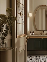 Meuble-lavabo mural de luxe léger français, série verte rétro, haut de gamme, haute qualité, pour villa