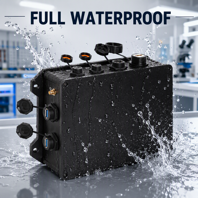 Full Waterproof Industrial Mini PC J6412 J4125 I3 I5 I7 Rugged Computer Dual LAN WiFi GPS-In Stock