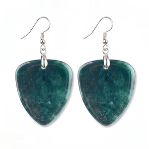 Orecchini Pendenti con Plettro di Chitarra in Cristallo Naturale, Gancio in Argento, Pietra Curativa, Gioielli per Amanti della Musica, Regalo per Donne - Product Image 4