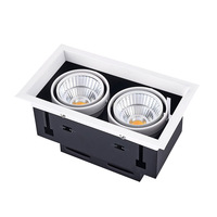 2024 moins cher prix rotatif Downlight pour décor intérieur noir Double Spot réglable intégré Double tête gril lumière