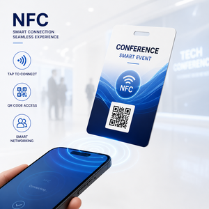 บัตรประชุม NFC พร้อมพิมพ์คิวอาร์โค้ดเพื่อการเชื่อมต่อเครือข่ายอัจฉริยะและการจัดการการเข้าถึงในงานอีเวนต์ - Product Image 1