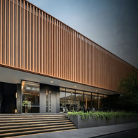 Façade ventilée en profilés aluminium modernes personnalisés pour décoration extérieure, grille verticale pour mur extérieur