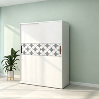 Armoire métallique en acier à motifs floraux pour chambre d'enfants, casier de rangement 3 portes pour vêtements