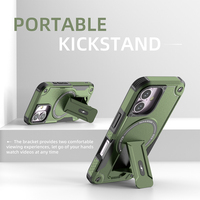 Protection intégrale du corps, béquille intégrée, coque de téléphone mobile en TPU+PC antichoc pour Apple iPhone 16 avec fonction de charge