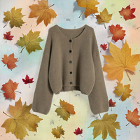 Gestrickter Cardigan-Stil Locker Sitzender Damenpullover