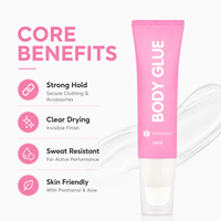 Colle corporelle végane et sans cruauté à base d'eau, marque privée, fixation forte pour vêtements et tenues de scène (OEM)