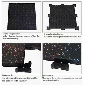 Dalles de sol en <span class=keywords><strong>caoutchouc</strong></span> laminé antidérapantes 50x50x20/25/30mm, imperméables, écologiques, pour sols sportifs, zones à fort <span class=keywords><strong>trafic</strong></span> - Product Image 6