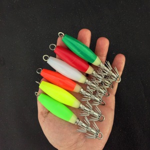 Crochets fluorescents de crevettes et de calmar de poulpe avec <span class=keywords><strong>leurre</strong></span> de pêche de tube de coup pour le poisson d'eau salée - Product Image 3