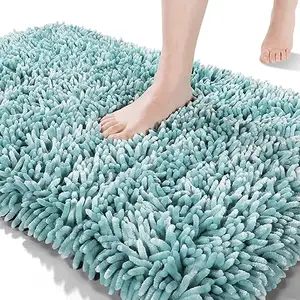 2024 nouveau tapis de bain moelleux Chenille Super absorbant antidérapant tapis de bain luxe peluche lavable en Machine pour salle de bain