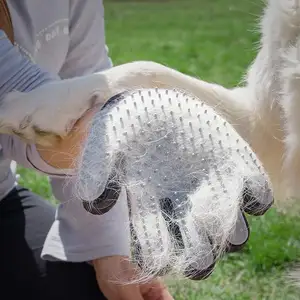 Upgrade Version Pet Dog Cat Grooming Glove Brush Hair Remover Mitt and Dog Hair Remover Glove Cat Hair Brush-Massage Tool