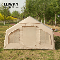 Grande tente de camping familiale gonflable de luxe portable quatre saisons 13,2 m² Tente gonflable portable OEM/ODM