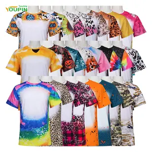 USA Größe XS-5XL Unisex T-Shirt Plain Dye Sublimation Faux gebleicht Weiche Baumwolle Feel Polyester T-Shirt für Erwachsene