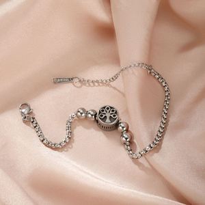 Bracciale da uomo Myshape Vintage Albero della Vita con ciondoli Girasole, Trifoglio, Artiglio di Lupo, Croce di Gerusalemme in Acciaio Inossidabile - Gioielli Portafortuna - Product Image 4